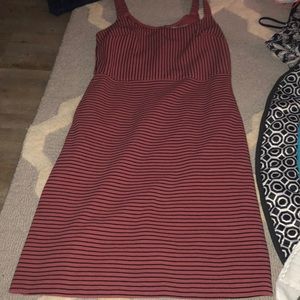 Wine and Black Stripe Dress